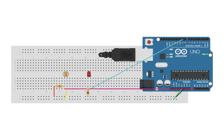 Circuit design Programando una fotocelda - Tinkercad