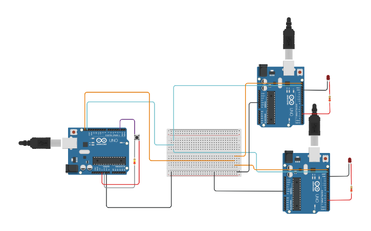 Circuit design master slave - Tinkercad