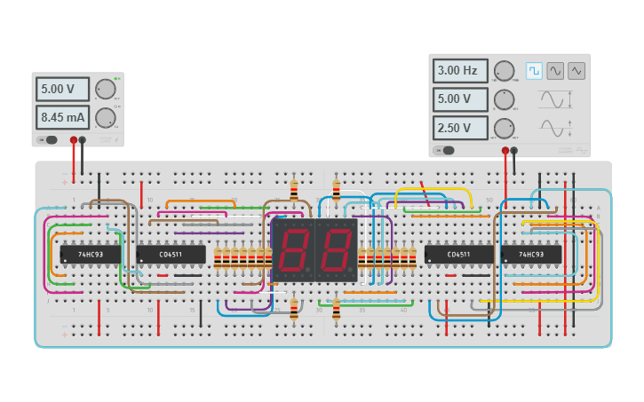 Circuit design Contador de 0 a 99 - Tinkercad