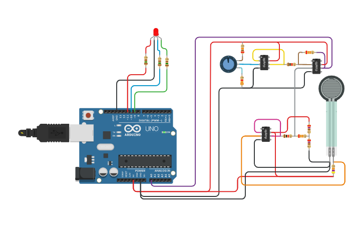 Circuit design Sensor weigh - Tinkercad