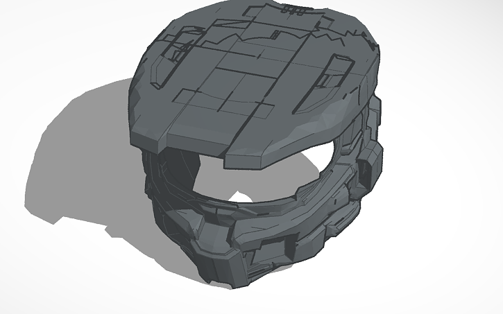 3D design Master chief helmet led talking interface - Tinkercad