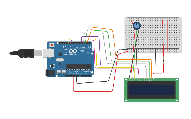Circuit design arduino lcd - Tinkercad