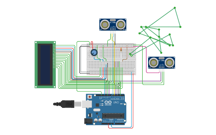 Circuit design Smart Parking System 18BEC1204 | Tinkercad