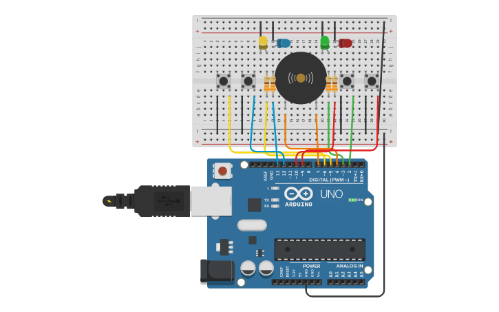 Circuit design Simon Says | Tinkercad