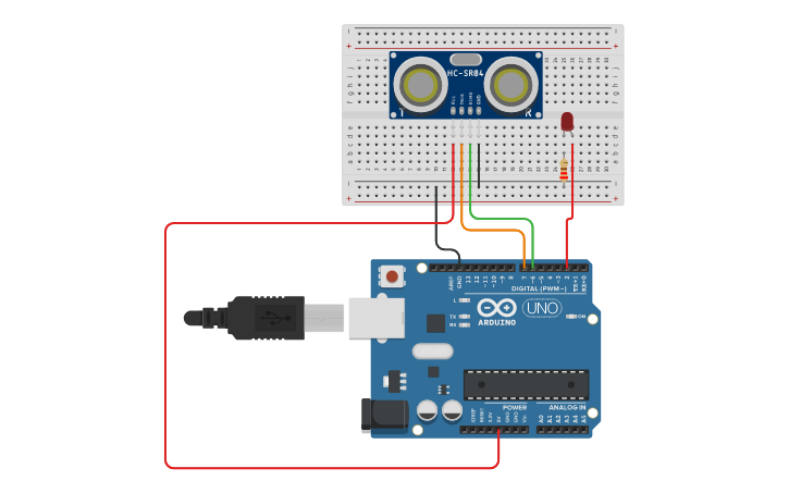 Circuit design LED SENSOR | Tinkercad