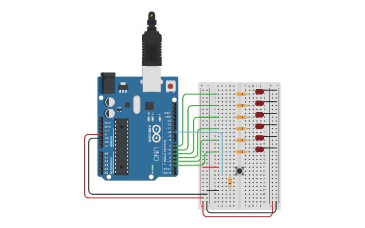 Circuit design botton off y on | Tinkercad