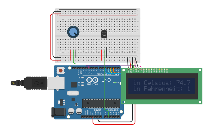 Circuit design Temperature sensors - Tinkercad