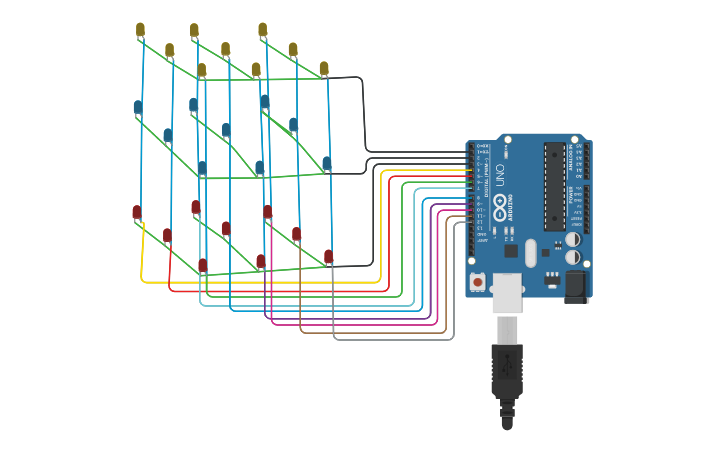 Circuit design CUBO LED JOSUE ACEVEDO | Tinkercad