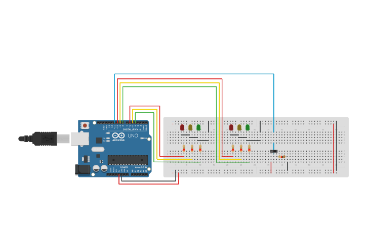 Circuit design Assignment 4 - Traffic Light Controller - Tinkercad