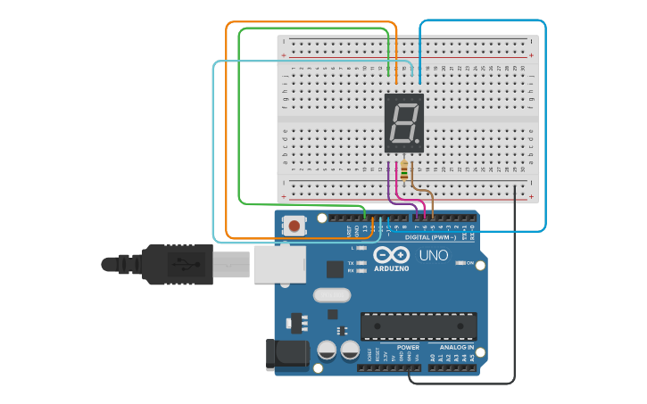 Circuit design Contador Pantalla - Tinkercad