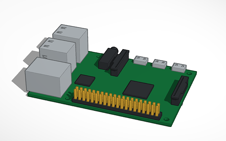 3D design Raspberry Pi 4 B motherboard | Tinkercad