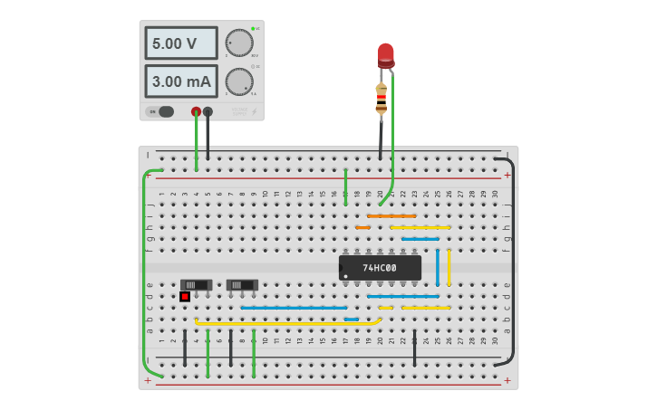 Circuit design NOR using NAND | Tinkercad