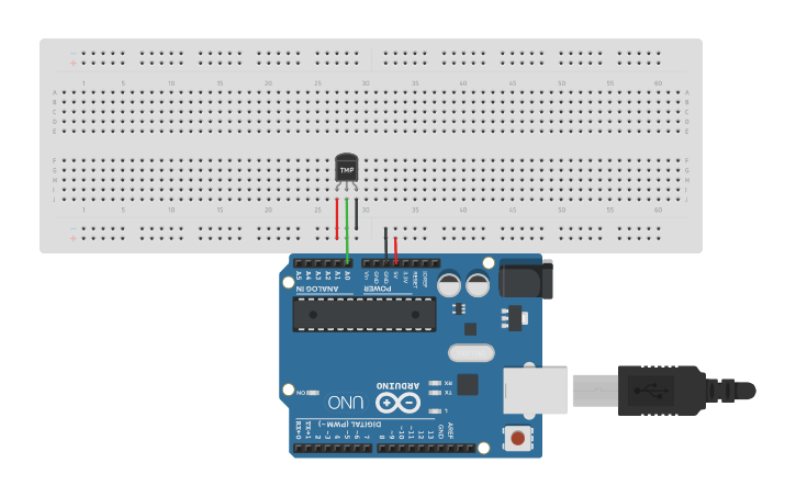 Circuit design Temperature Sensor | Tinkercad