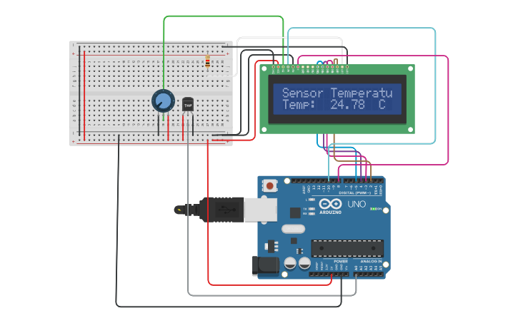 Circuit design Sensor Temperatura - Tinkercad