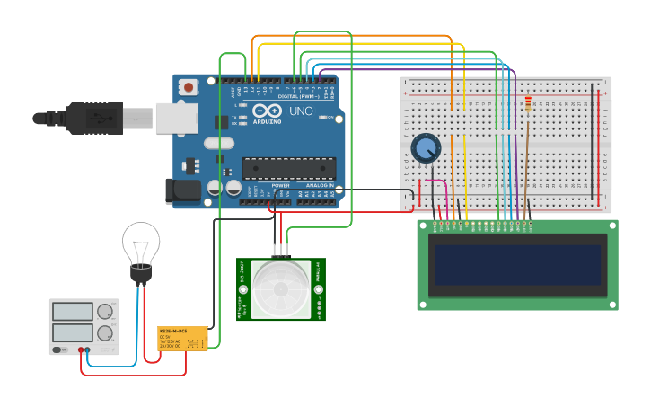 Circuit design Sensor PIR - Tinkercad