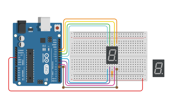 Circuit design FND - timer_anal - Tinkercad