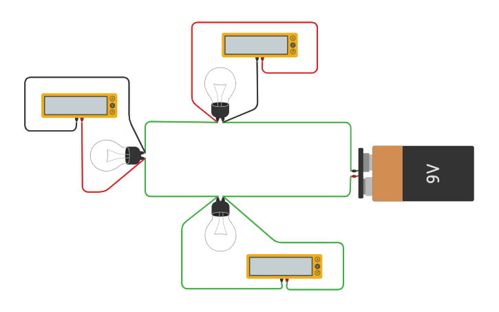 Circuit Design Medir Caídas De Voltaje En Circuitos Con Tres Bombillas 