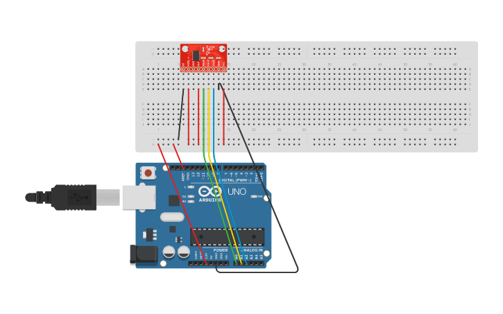 Circuit design Accelerometer - Tinkercad