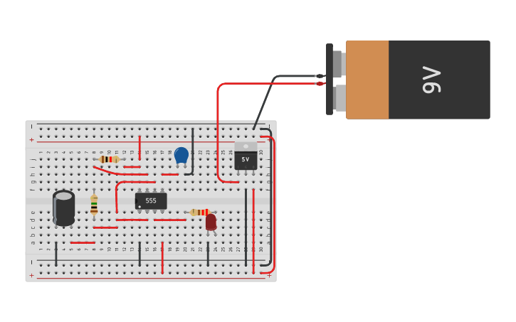 Circuit design 555 Timer Clock - Tinkercad