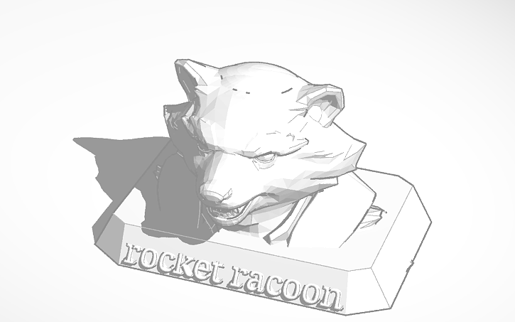 3D design racoon rocket - Tinkercad