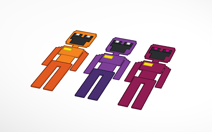 Dsaf Layout 3D design Orange man from day shift at Freddy's (DSAF) - Tinkercad