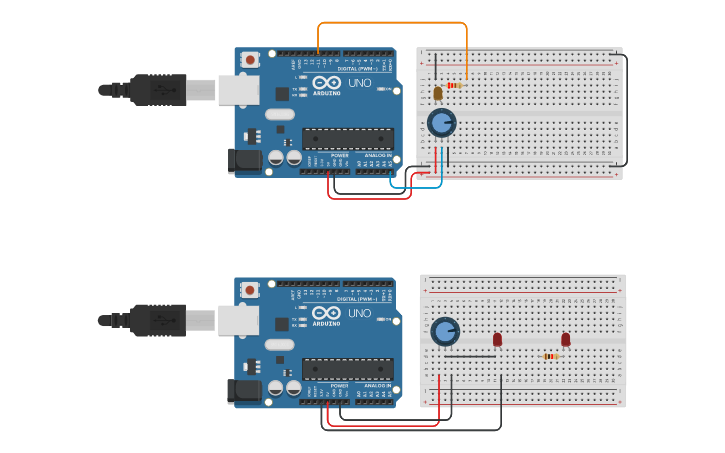 Circuit design Potenciômetro | Tinkercad