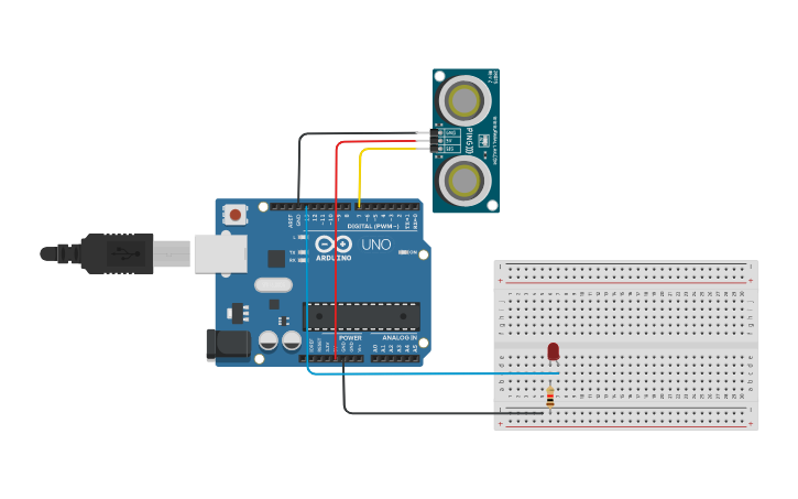 Circuit Design Ultrasonic Sensor Arduino Tinkercad 8146