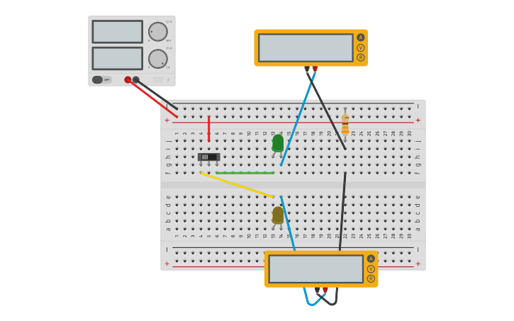Circuit design Two-pathway slide switch - Tinkercad
