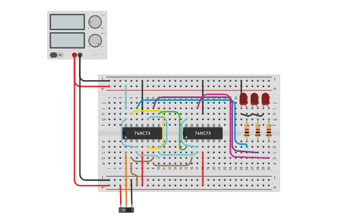 Circuit design Cont (7→0) - Tinkercad
