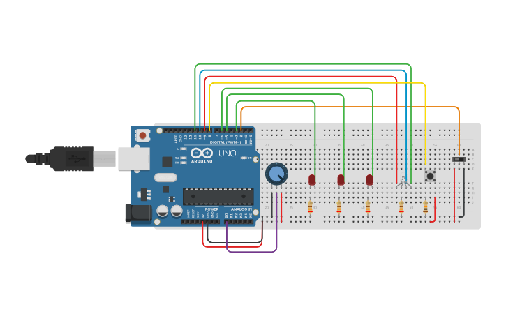 Circuit design LED Challenge Pt 3 - Tinkercad