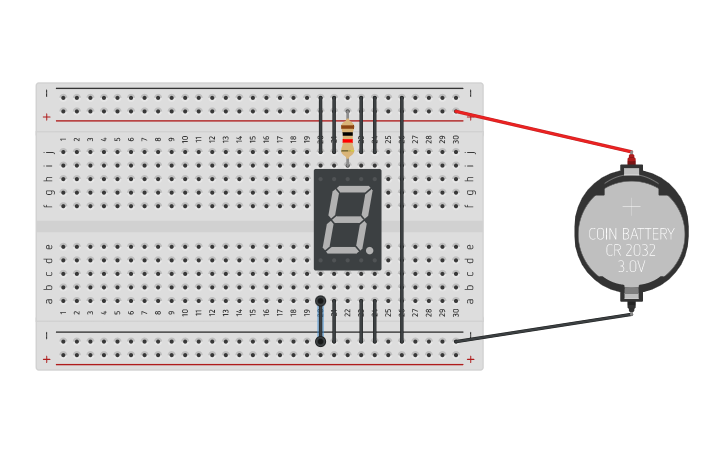Circuit design 7 segment display - Tinkercad