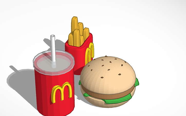 3D design MC Donalds Meal - Tinkercad