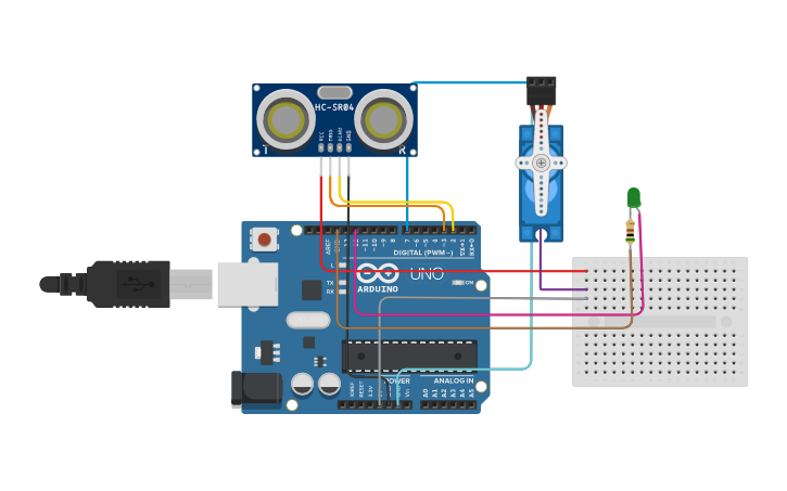 Circuit design Servo motor with arduino - Tinkercad