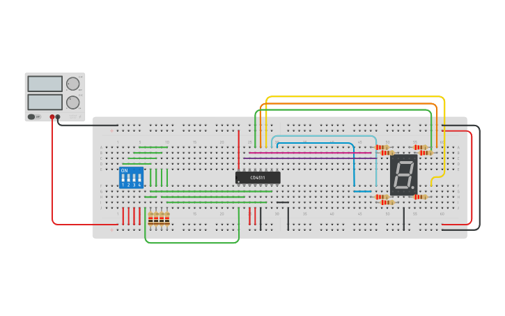 Circuit design 7 segment 1 | Tinkercad