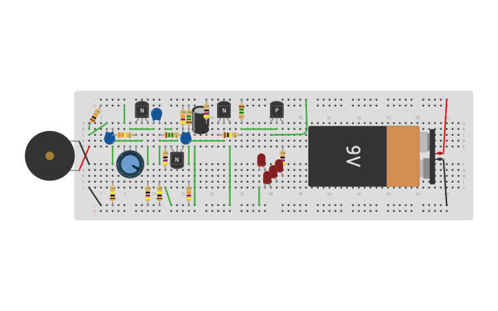 Circuit design SOUND TO LIGHT UNIT USING LED SOUND INDICATOR - Tinkercad