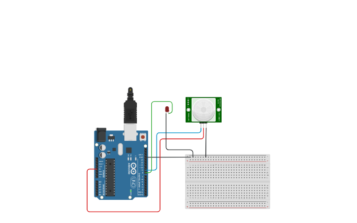 Circuit design Sensor PIR - Tinkercad