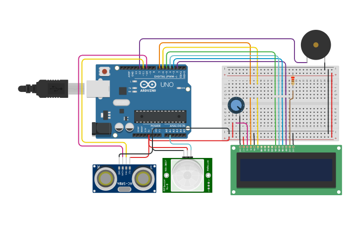 Circuit design Mechatronics - Security System | Tinkercad
