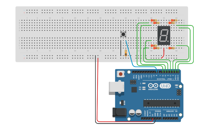 Circuit design Display 7Seg | Tinkercad