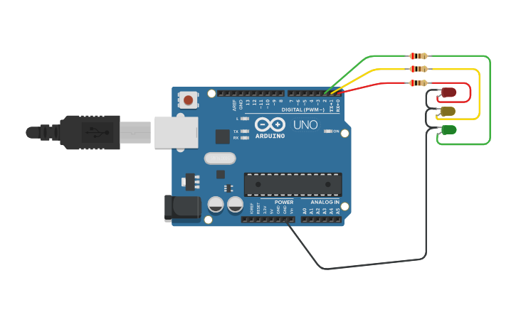 Circuit design El semaforo - Tinkercad