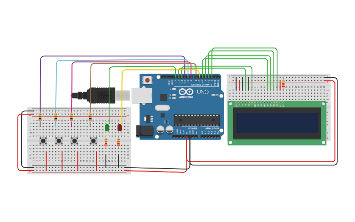 Circuit design Arduino with LCD Interface | Tinkercad