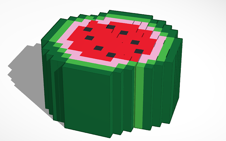 Minecraft Watermelon Fully Tinkercad