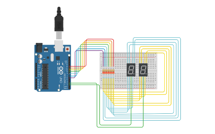 Circuit design 7 Segment - Tinkercad