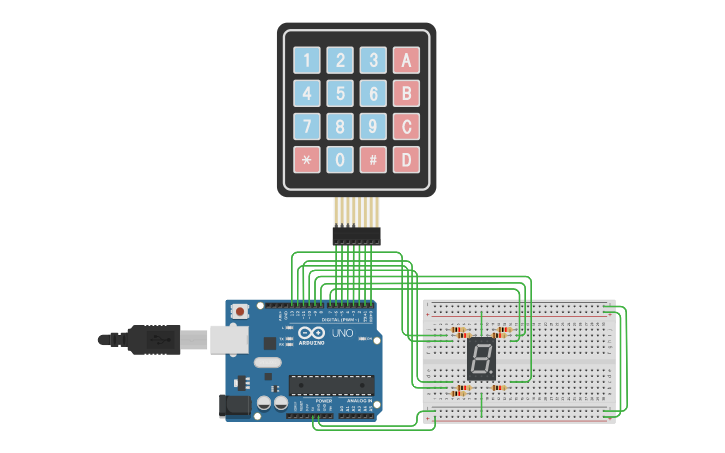 Circuit design Keypad - Tinkercad