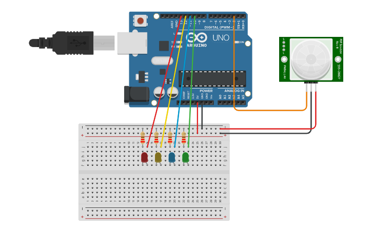 Circuit design Sensor Infrarrojo - Tinkercad