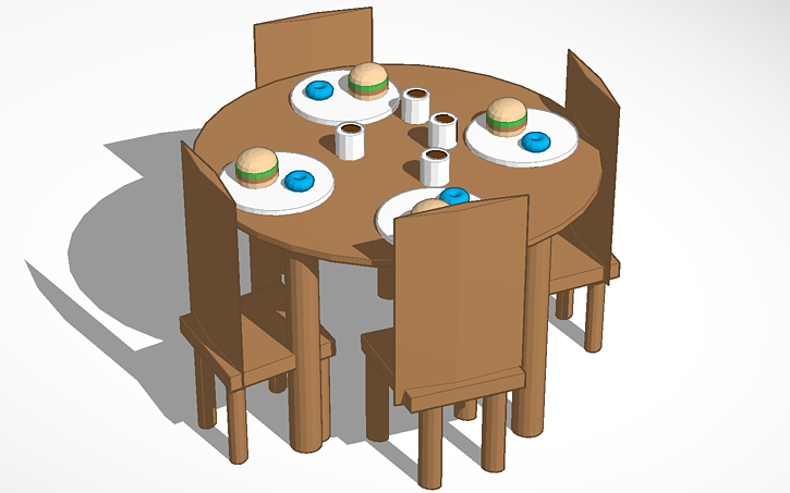 3D design table with food | Tinkercad