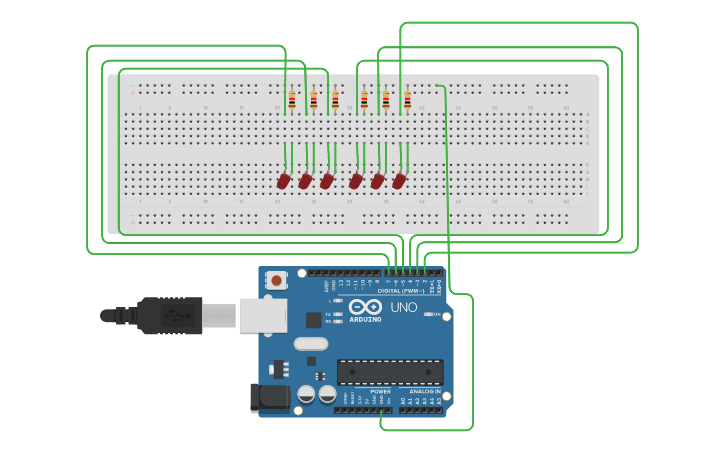 Circuit design #6 Scrolling LED - Tinkercad