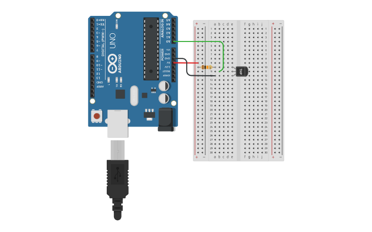 Circuit design DHT11 - Tinkercad