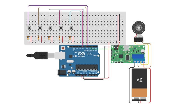 Circuit design set motor speed | Tinkercad