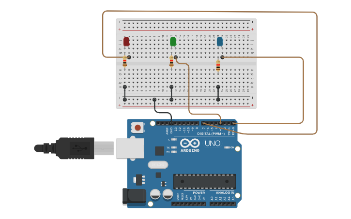 Circuit design Blinking Lights Activity | Tinkercad