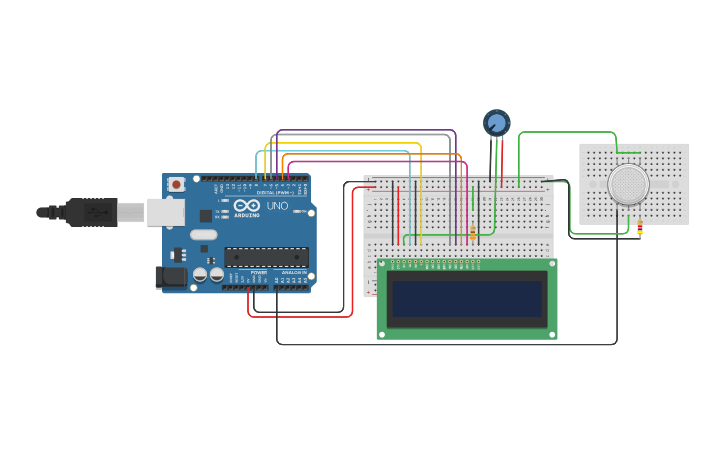 Circuit design Gas Sensor - Tinkercad